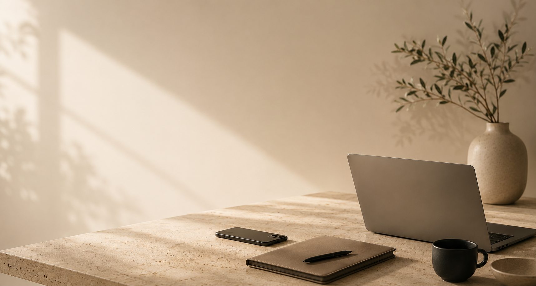 Laptop and workspace representing a custom small business website built by Local Web Co. in Patterson, CA